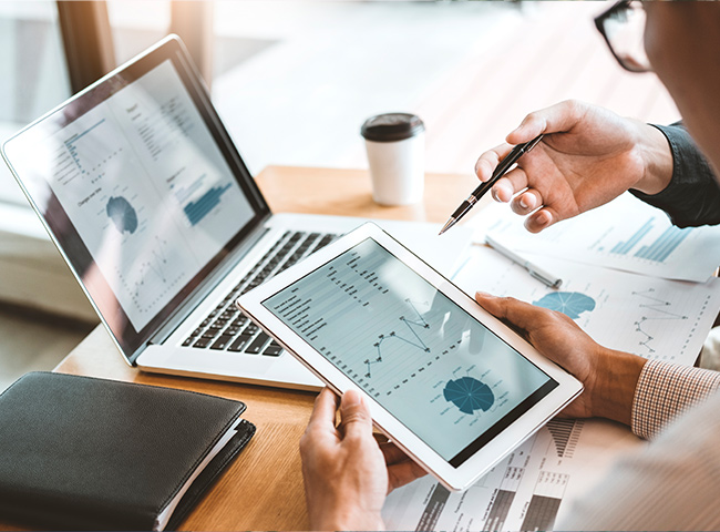 People studying an iPad