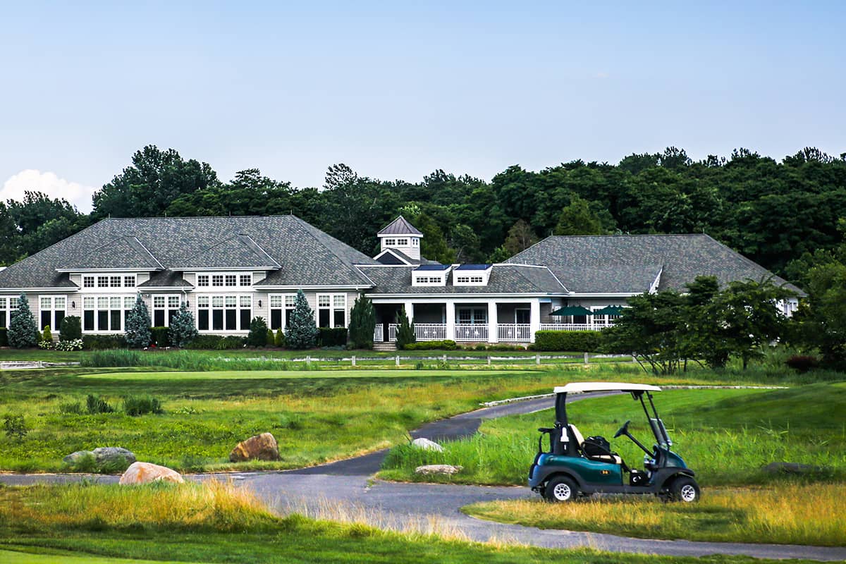 Golf cart on a course