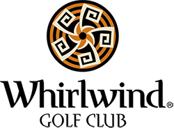 Whirlwind Golf Club logo with a stylized orange and black swirl design above the club name in bold text.